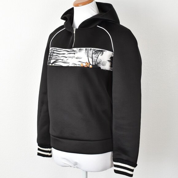 Maje Tropical Stripe Hoodie Sweatshirt - 3, Large - Picture 4 of 8